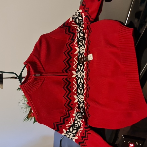 🏷SALE🏷NWTs Boys Husky M Red 1/4 Zip Sweater - Picture 4 of 6